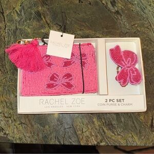 Rachael Zoe NWT Beaded Bow Coin Pouch And Bagcharm